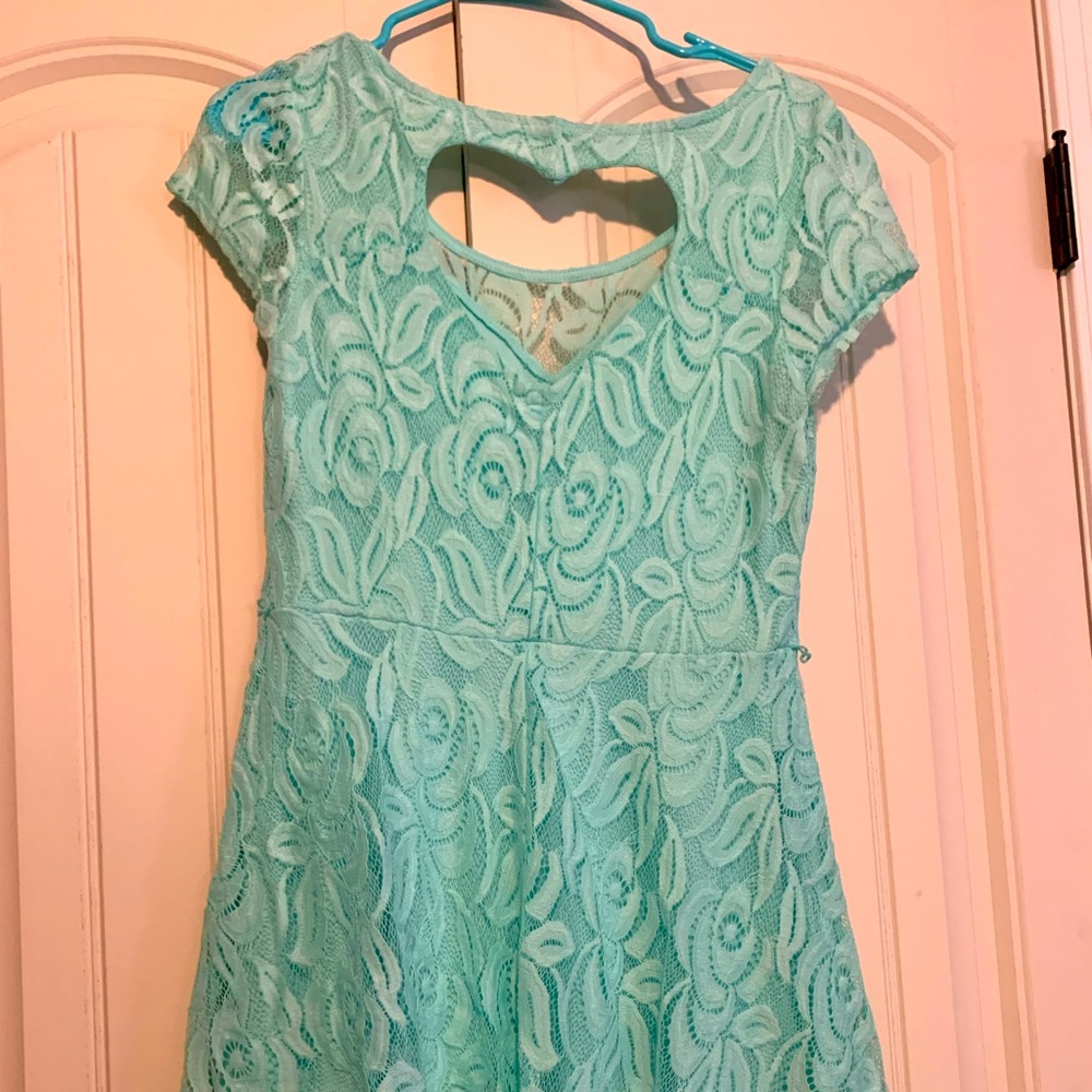 Aqua mid thigh size large dress